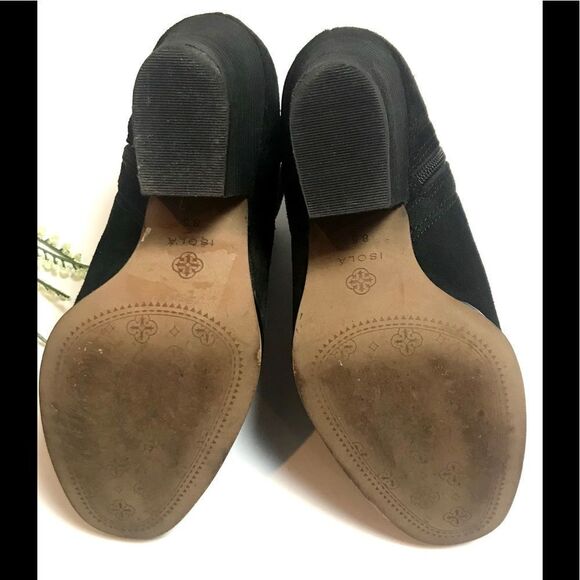 Isola Black Suede Silver Toe Booties - Picture 8 of 10